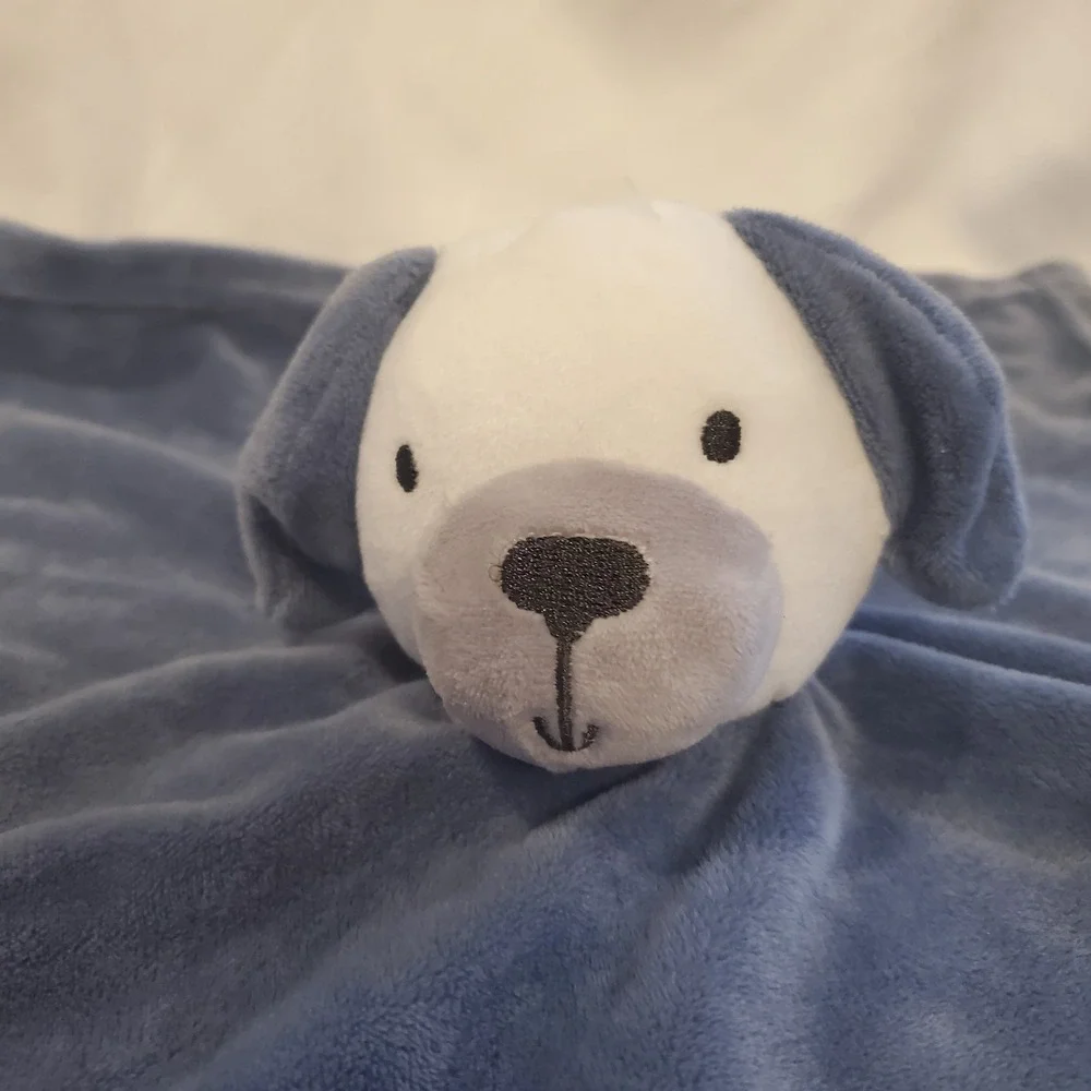 Baby Essentials Navy‎ Blue Puppy Dog Lovey Security Blanket